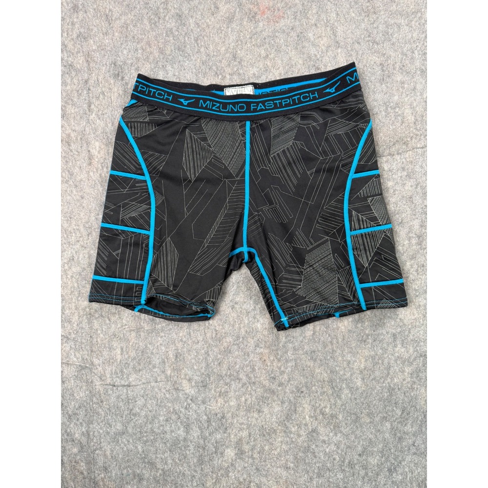 Mizuno Fastpitch Softball Sliding Shorts Black Blue Padded Compression‎ Womens S